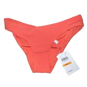 Becca by Rebecca Virtue Adela Hipster Bikini Bottom Size Small Orange Ribbed New